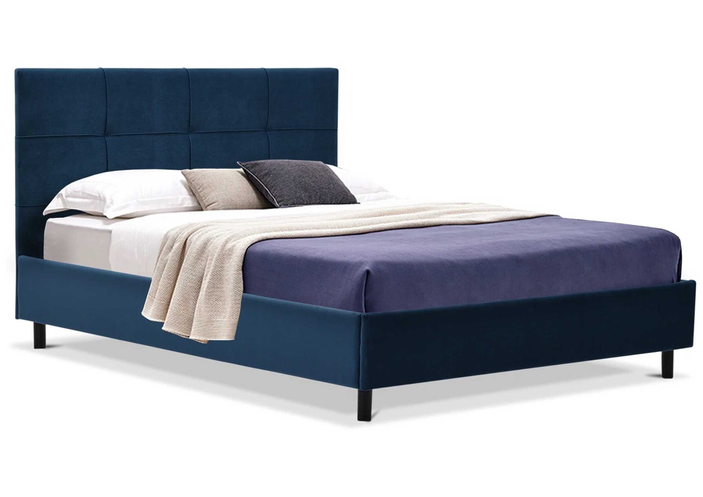 Łóżko tapicerowane z pikowanym zagłówkiem 120x200